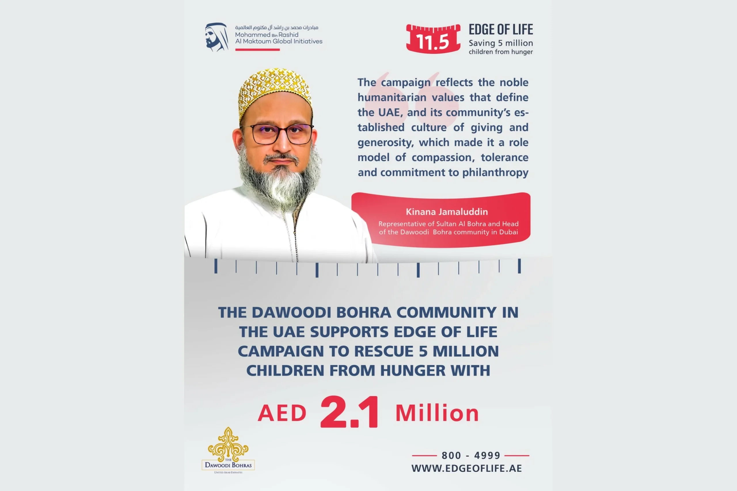 Dawoodi Bohra community gives Dhs2.1m to campaign