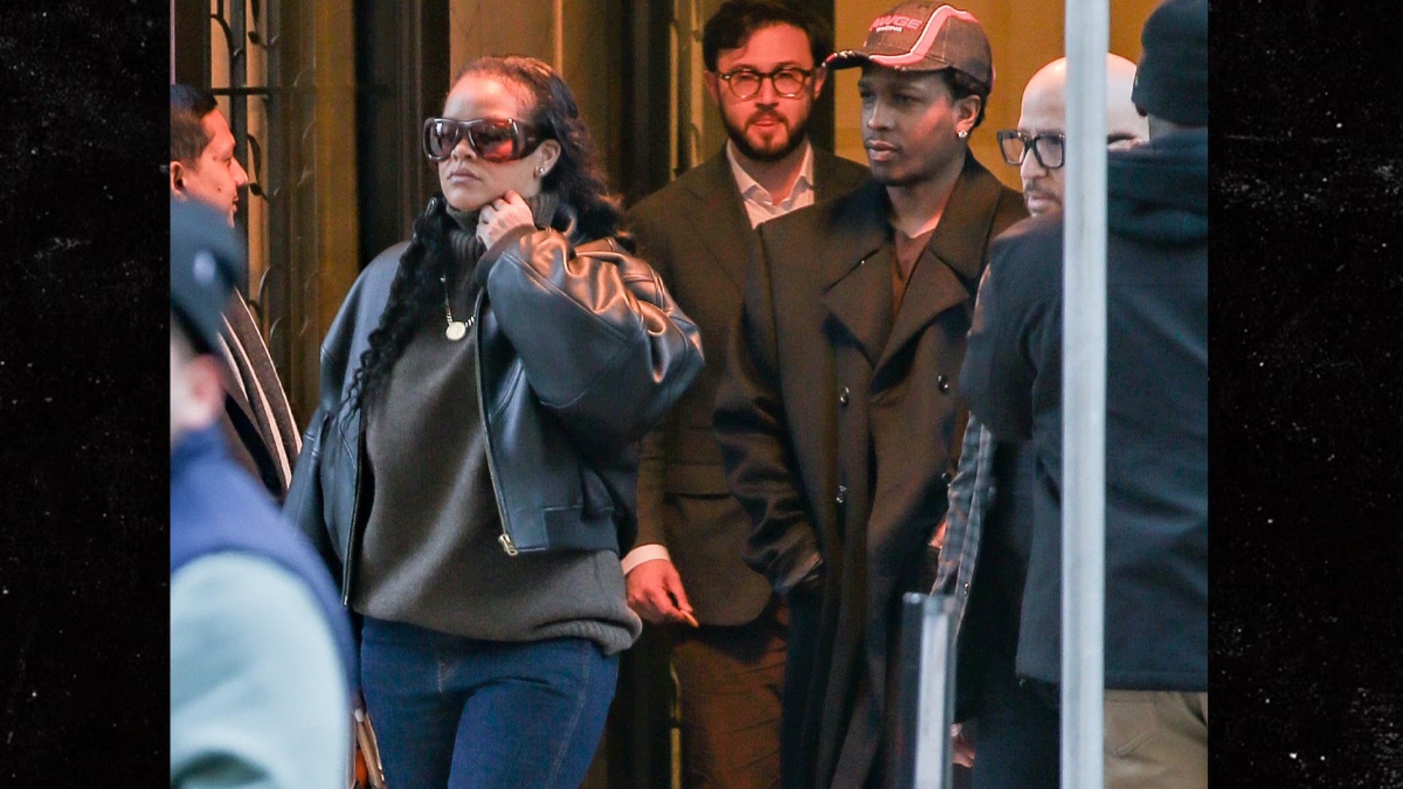Rihanna, A$AP Rocky Seen With Security After L.A. Home Shooting