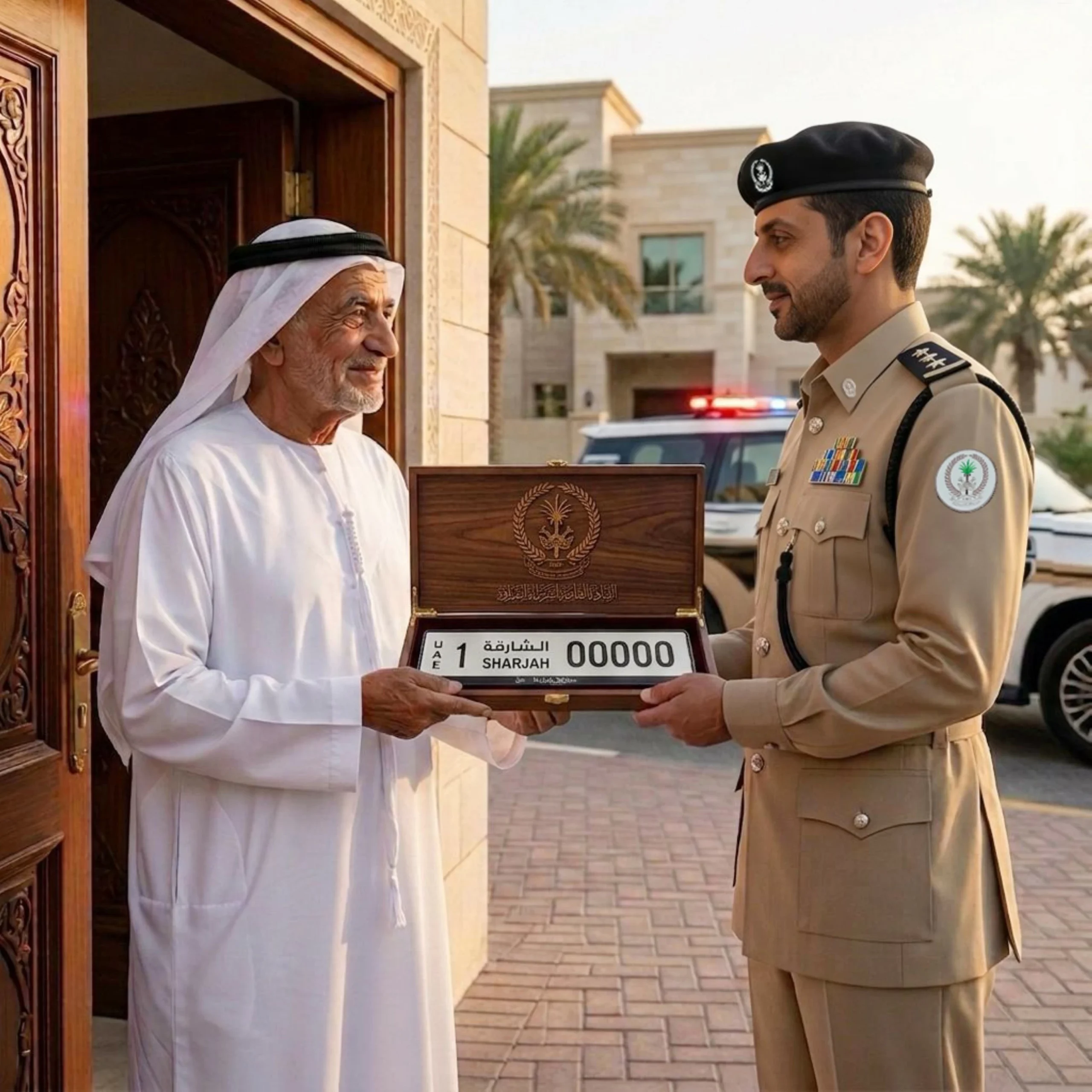 Sharjah Police open a vehicle license plate printing fact…