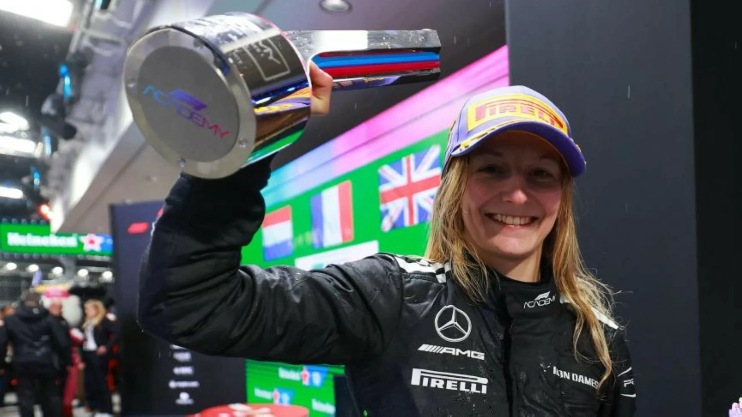 France’s Doriane Pin becomes first woman to drive a Mercedes F1 car