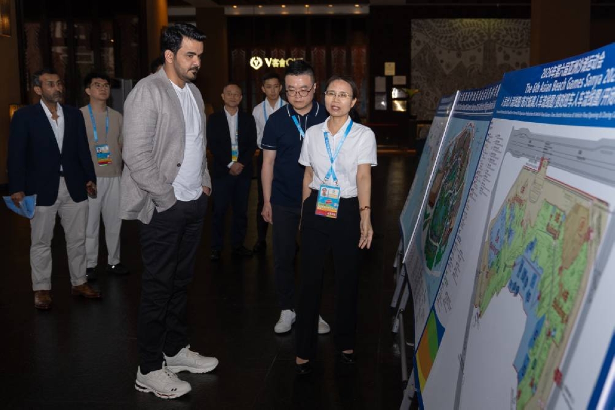 Sheikh Joaan visits Athletes’ Village at Asian Beach Games