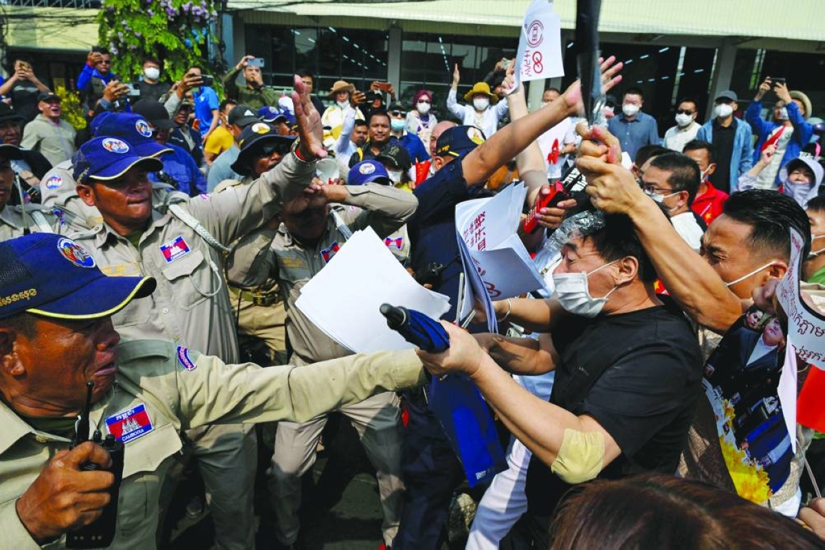 Protesters demand Cambodia unfreeze accounts with scam-linked firm