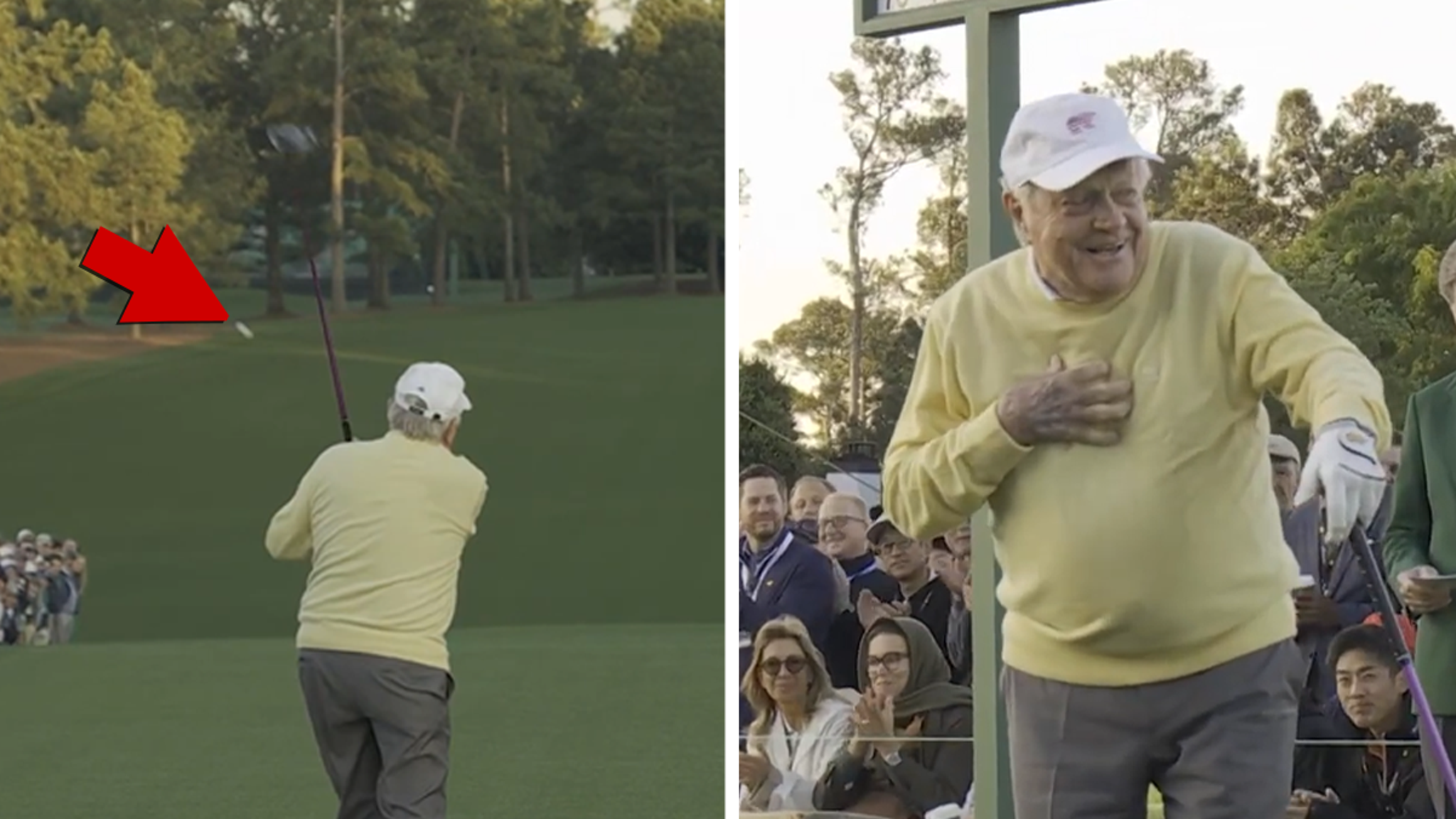 Jack Nicklaus’ Ceremonial Masters Tee Shot Lands In Trees