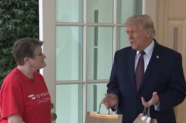 Trump Gets McDonald’s DoorDash Order Before Talking to Media About Iran, on Video