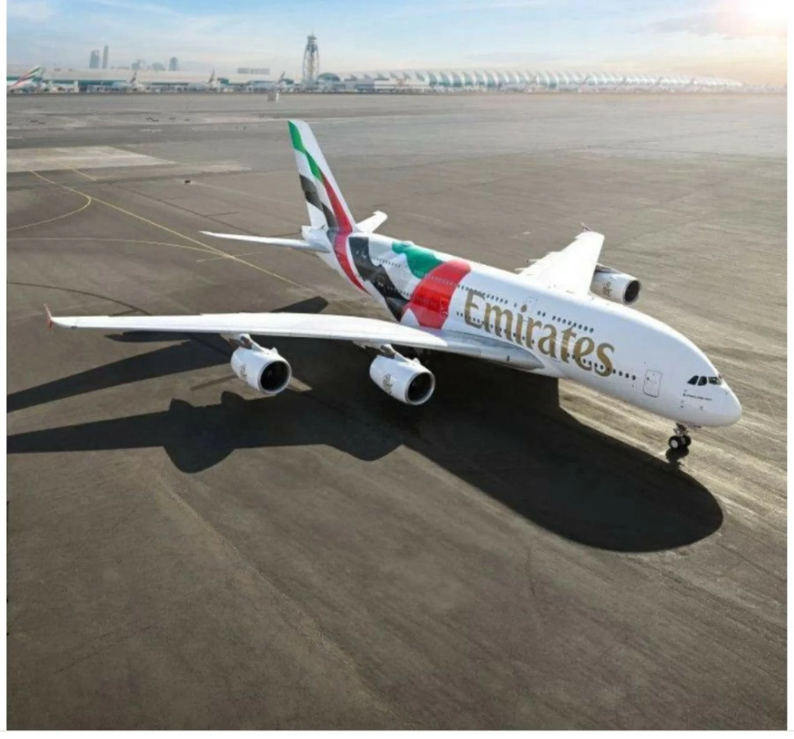 Emirates unveils a striking new UAE flag livery on its A380