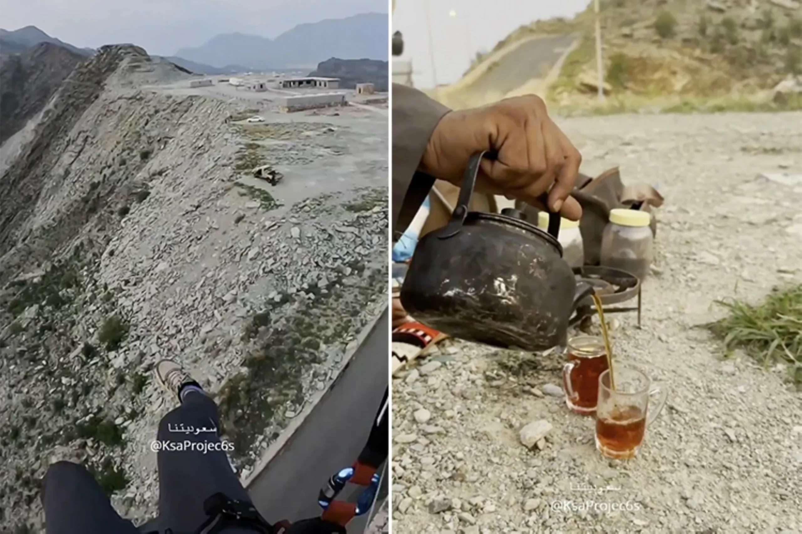 Saudi man’s tea offer prompts paraglider to land on mountaintop
