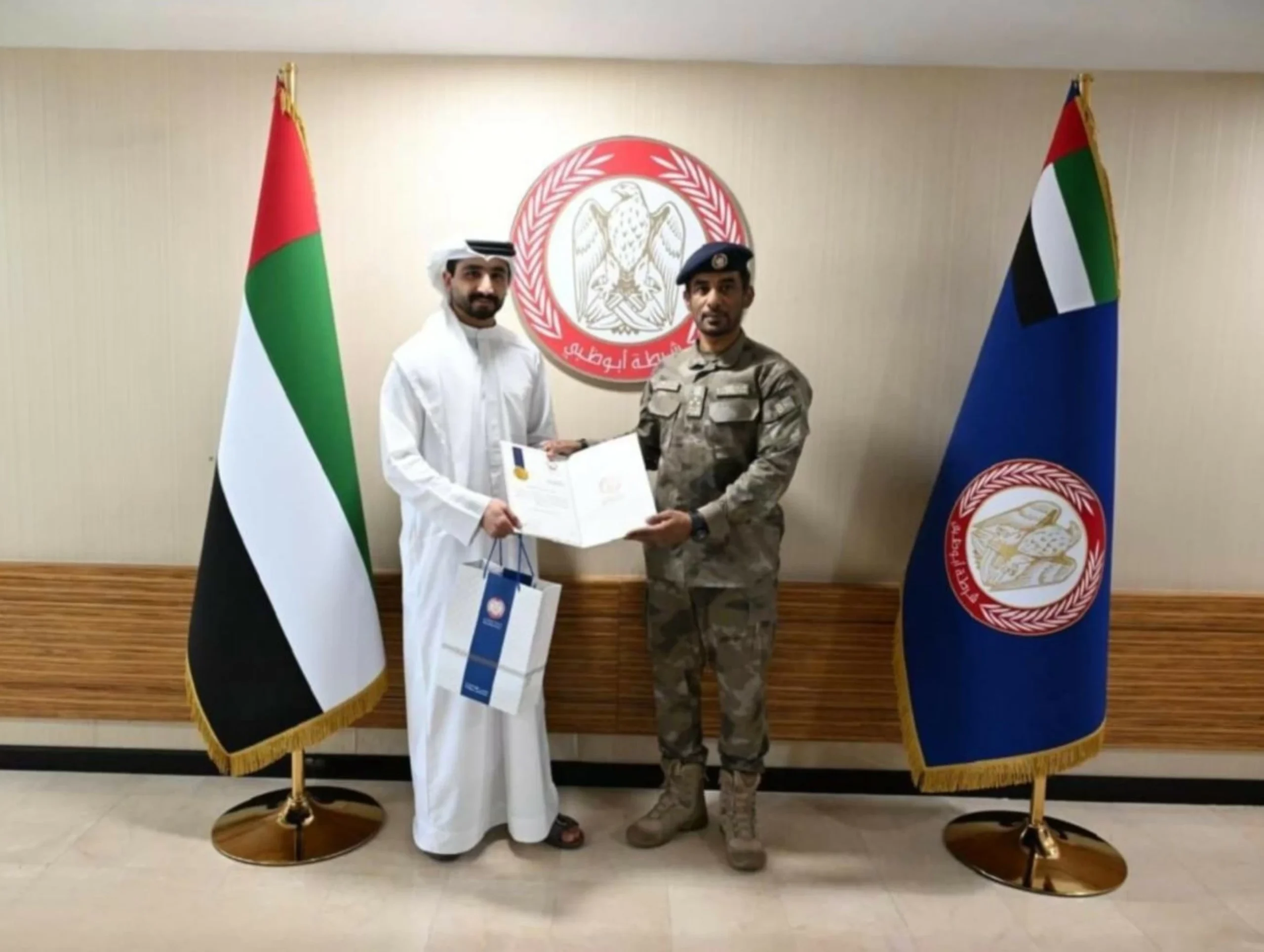 Abu Dhabi Police honour a man for saving a person from drowning
