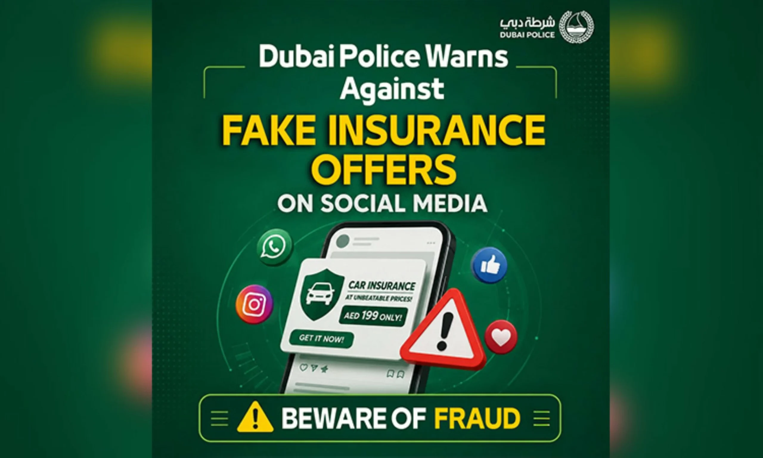 Dubai Police warn residents against fake insurance offers…