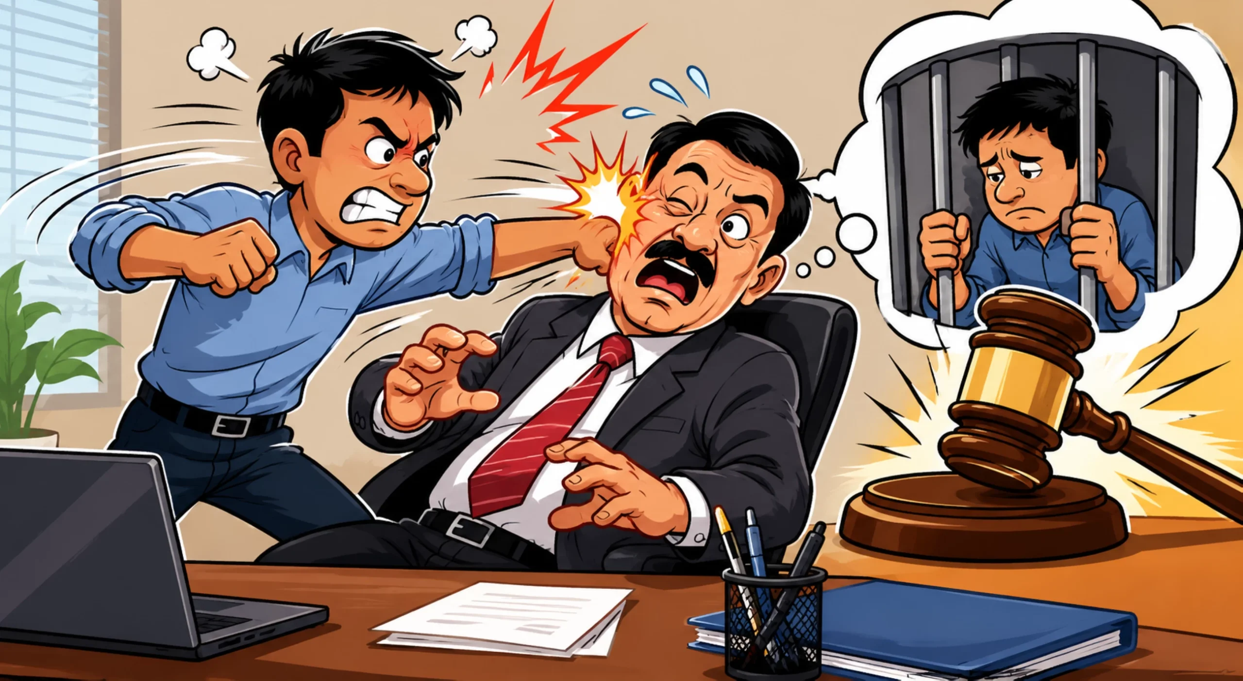 Employee assaults boss for refusing to grant him leave, S…