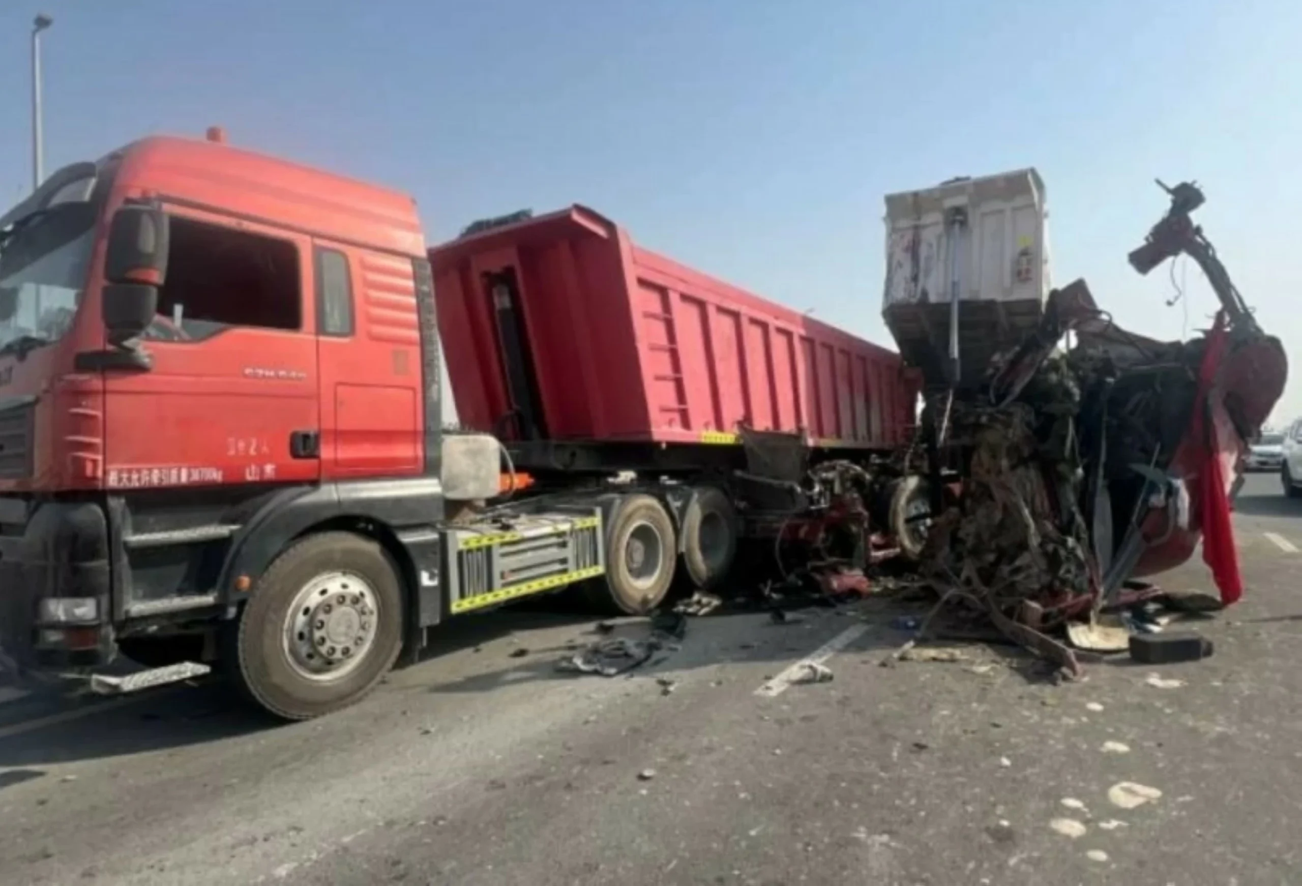 One injured in truck collision near Global Village on Sha…