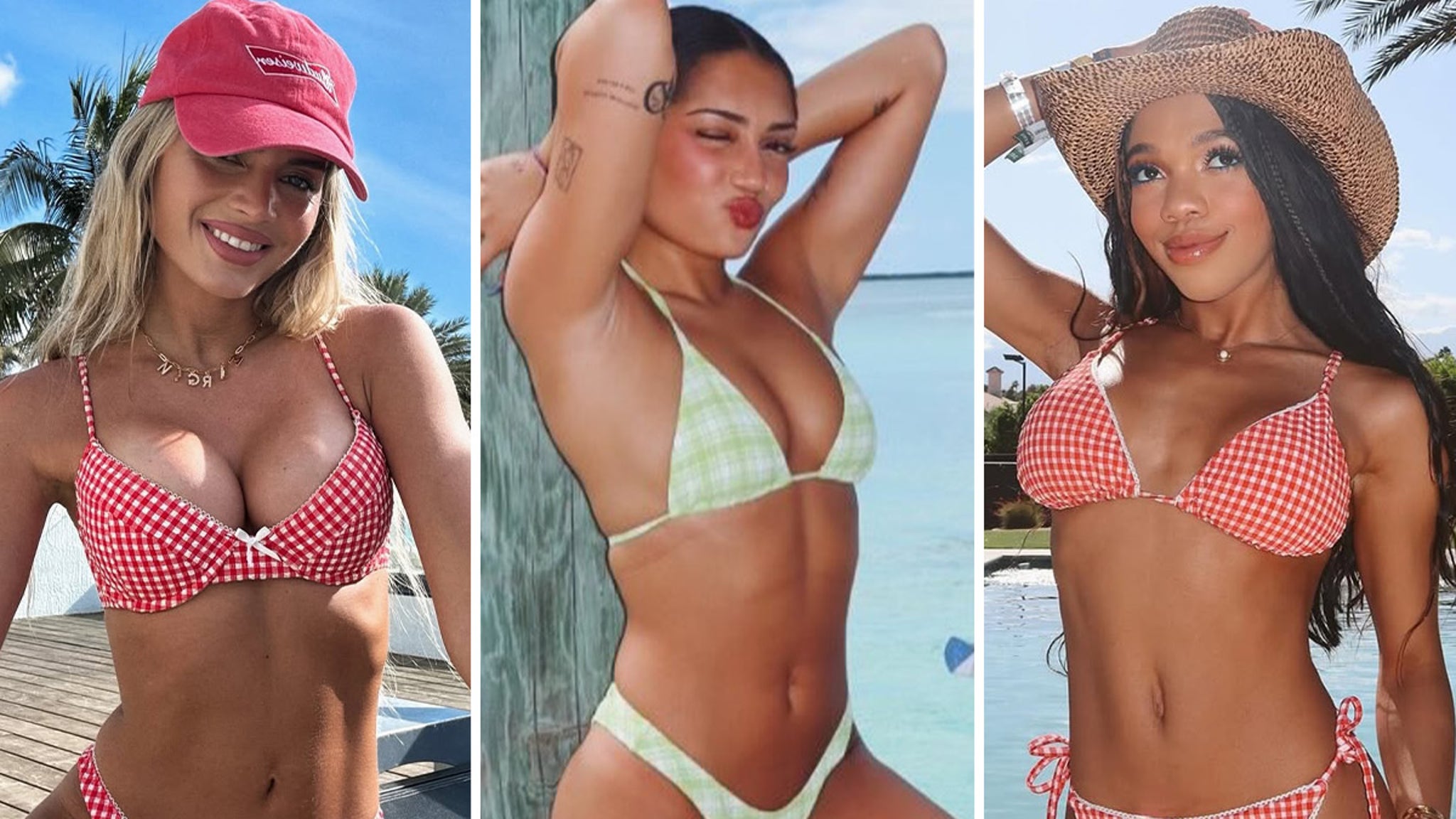 Beach Season Heats Up as Stars Step Out in Plaid Swimwear