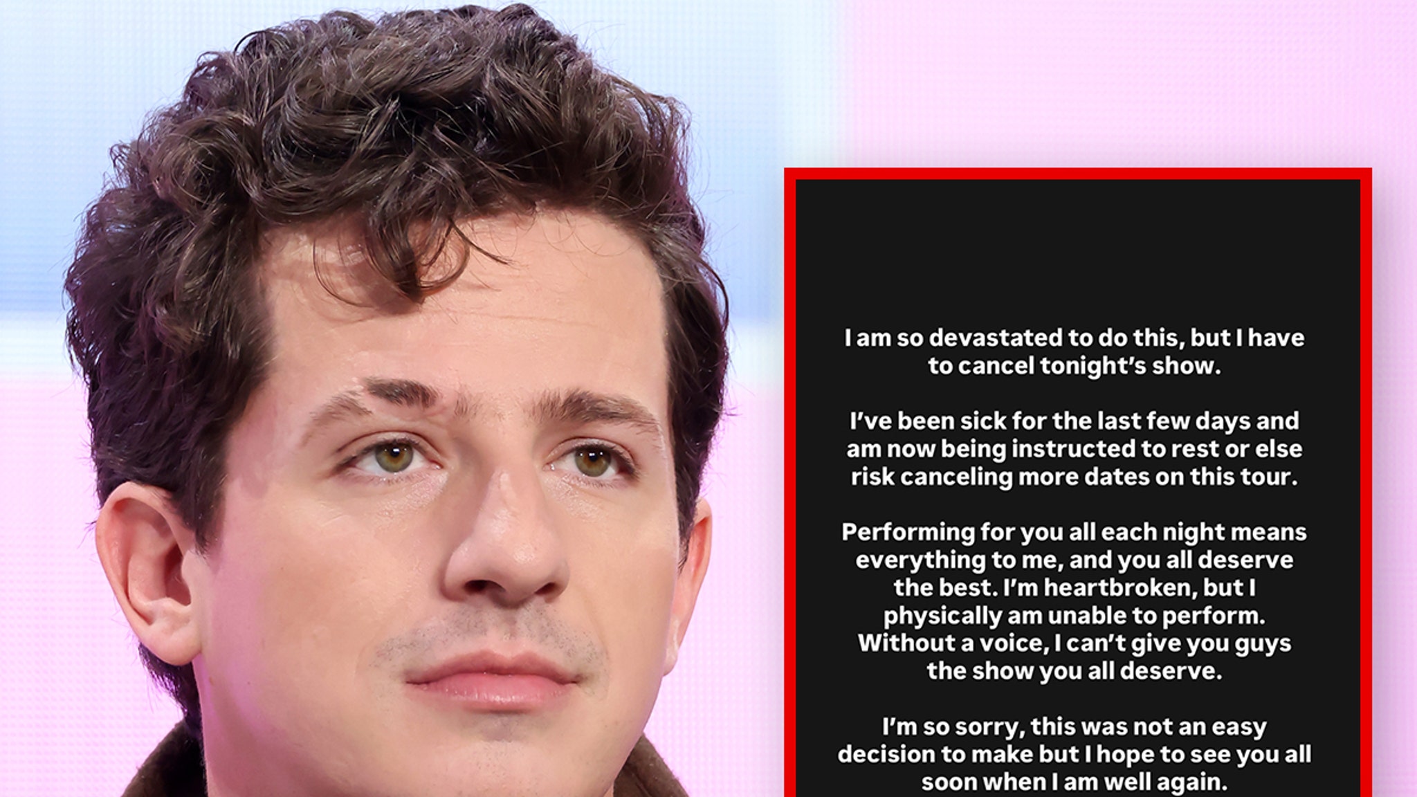 Charlie Puth Cancels Concert Due to Illness