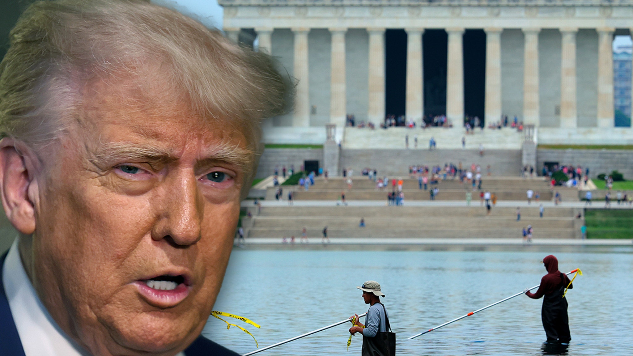 Trump Calls Reflecting Pool Vandalism ‘Deranged,’ Announces Immediate Repair