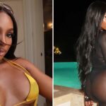 JaNa Craig Sizzles In Gold Metallic Bikini