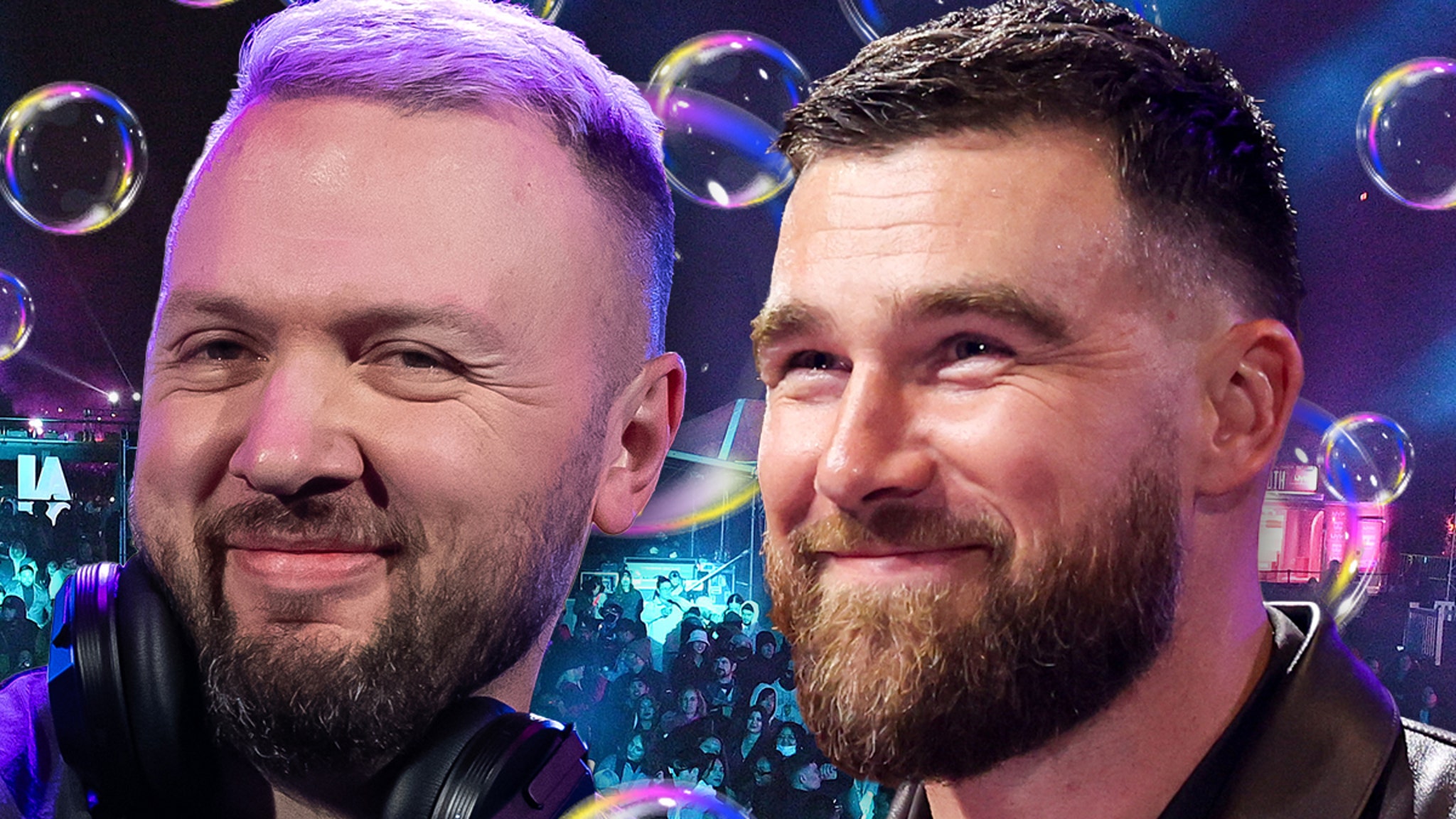 Travis Kelce Shoots Bubble Gun at Chris Lake Concert as Wedding Approaches