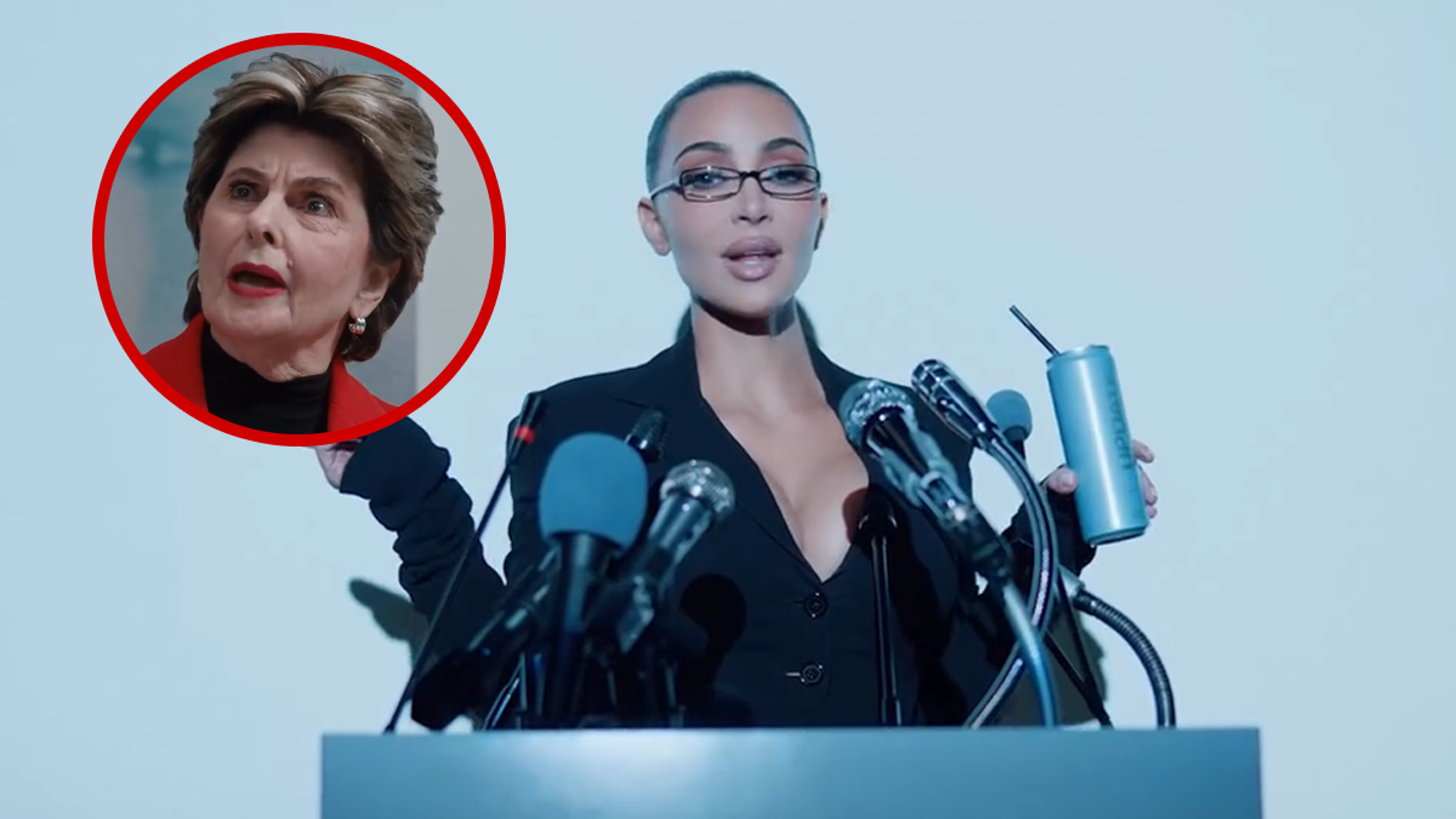 Kim Kardashian Pokes Fun at Self For Not Passing Bar in Ad With Gloria Allred