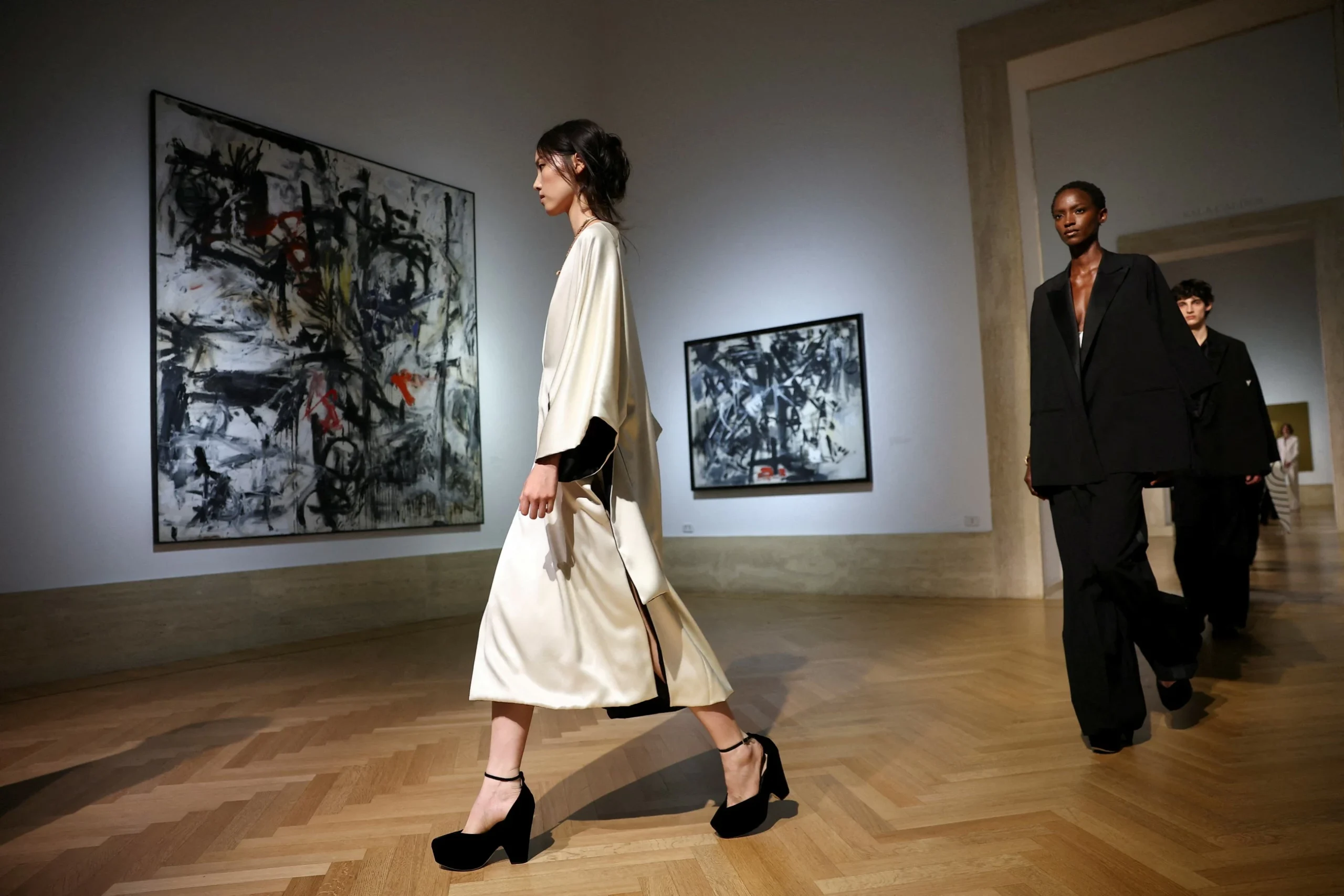 Black, cream dominate at Fendi haute couture show