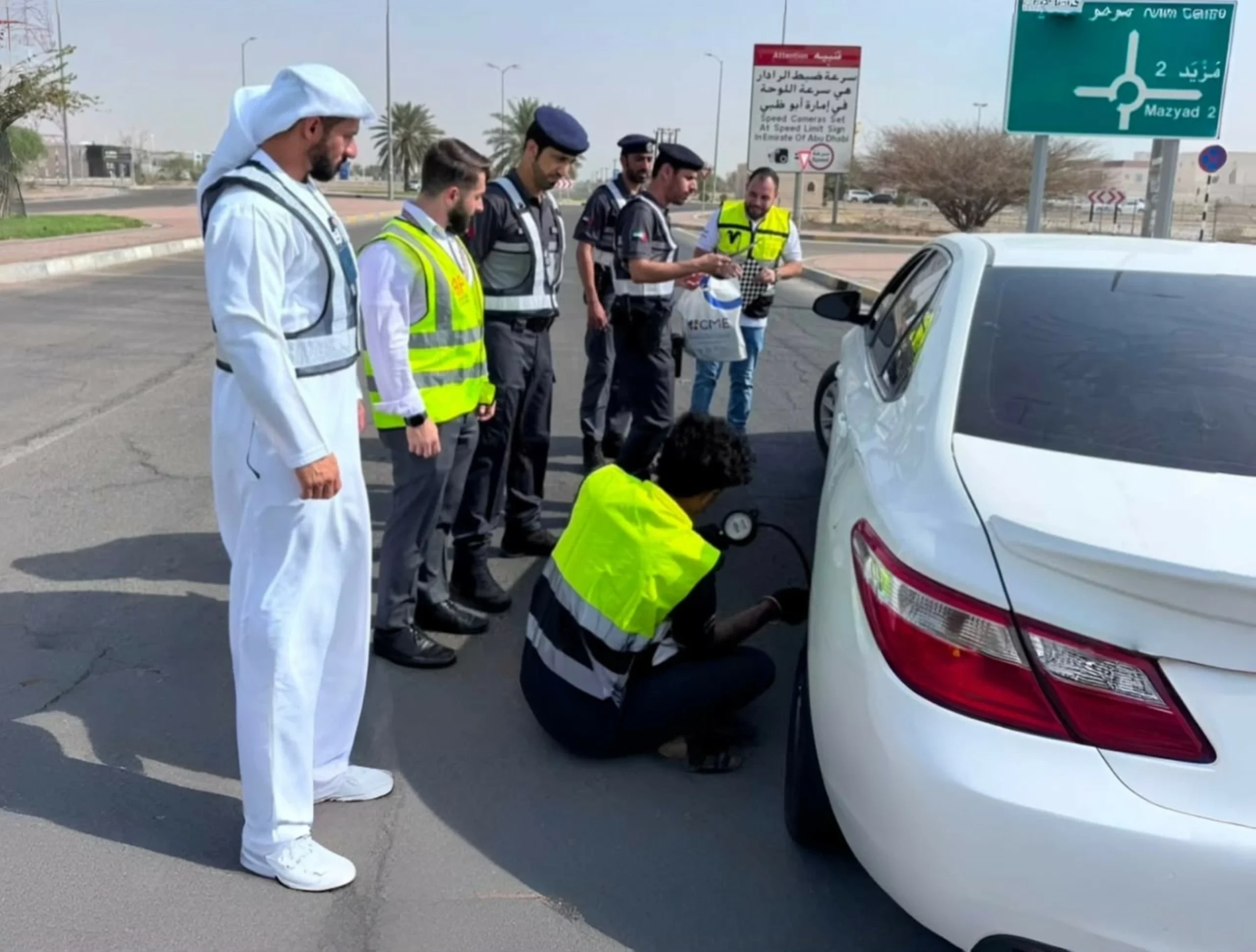 Abu Dhabi Police raise awareness among motorists about tyre safety