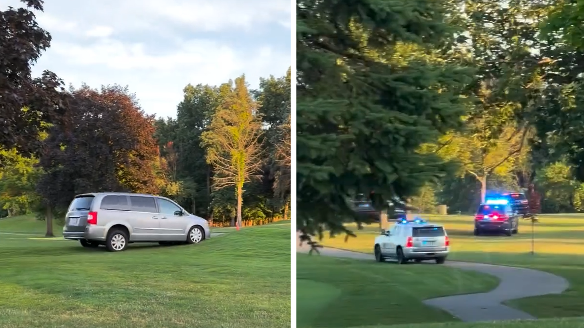 Video Shows Attempted Murder Suspect Leading Cops On Car Chase Through Golf Course