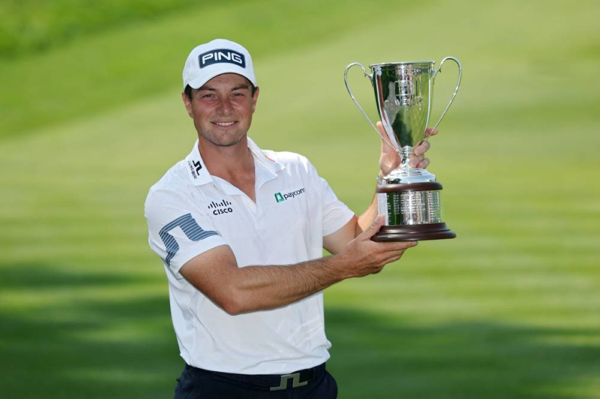 Hovland beats Scheffler in playoff for PGA Travelers title