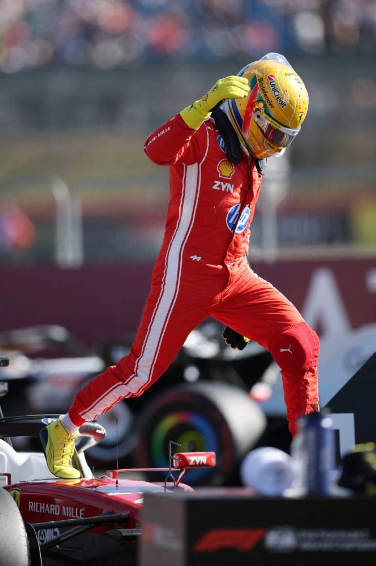 Ecstatic Hamilton puts Ferrari on pole for Silverstone sprint