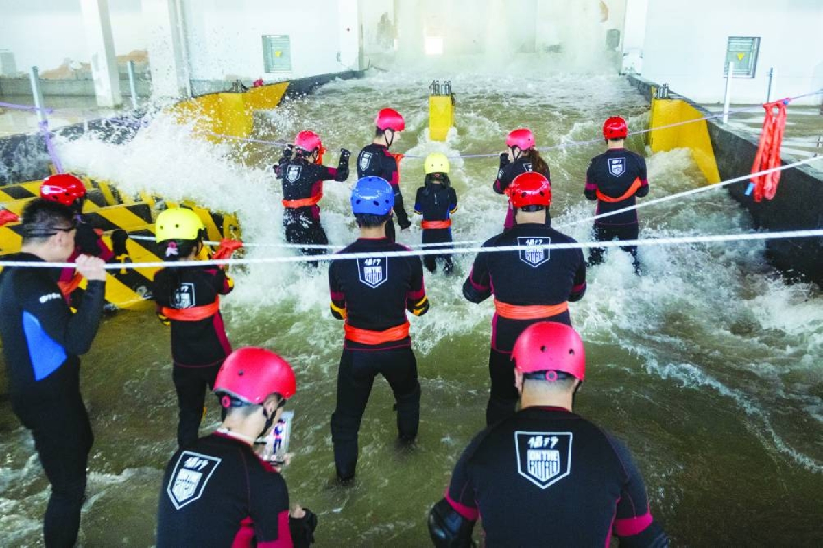 China, people brave simulated typhoons to prepare for the real thing