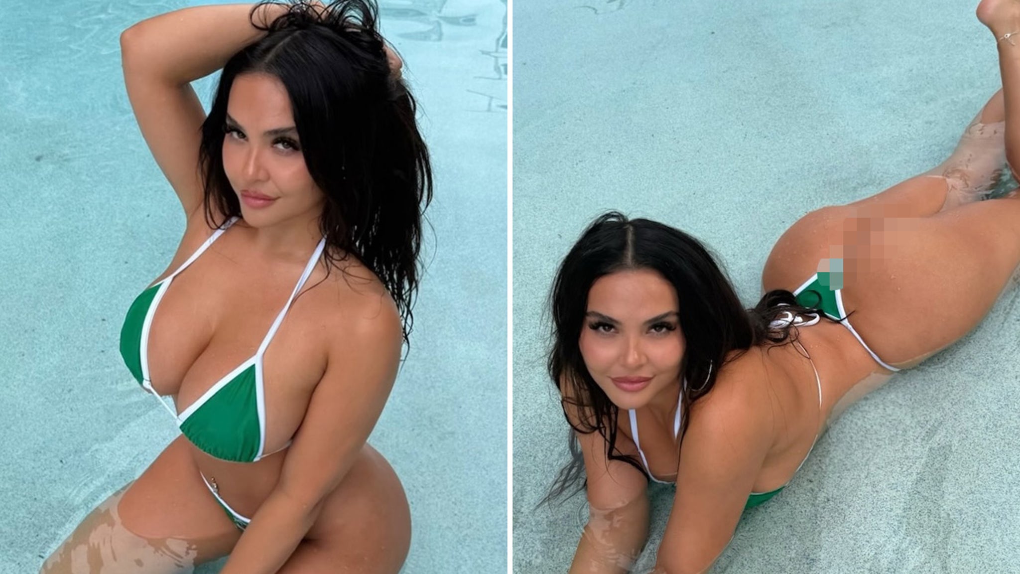 Stella Hudgens Bouncing N' Behaving In Thong Bikini, Poolside Pics