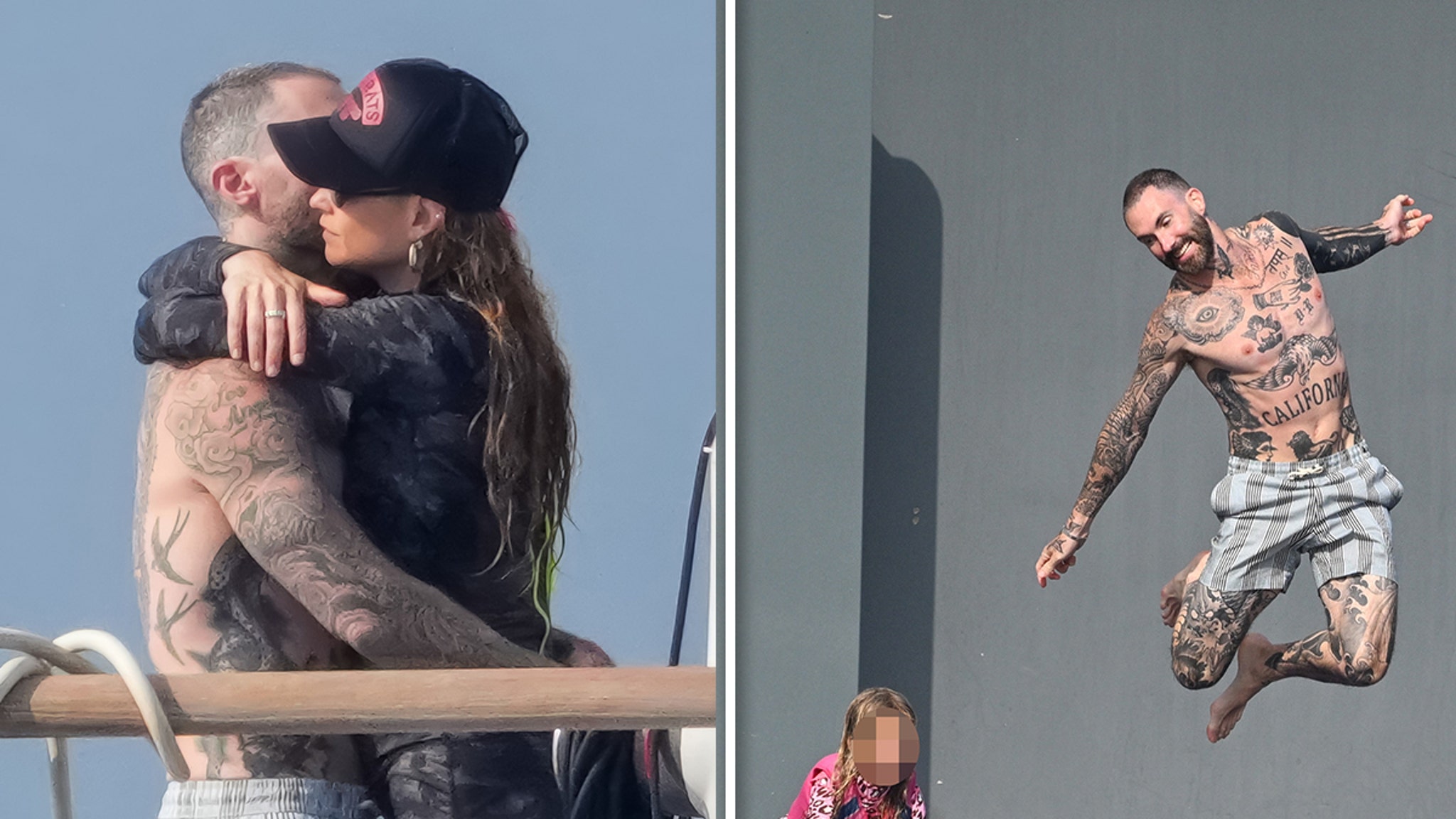 Adam Levine and Behati Prinsloo Can’t Keep Hands Off Each Other During Yacht Day