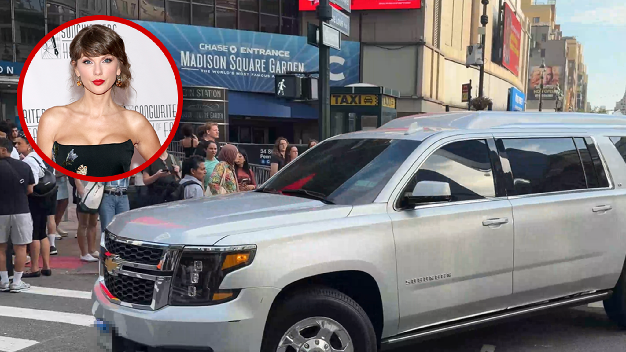 Taylor Swift Seen Heading to Madison Square Garden for Travis Kelce Wedding Celebration