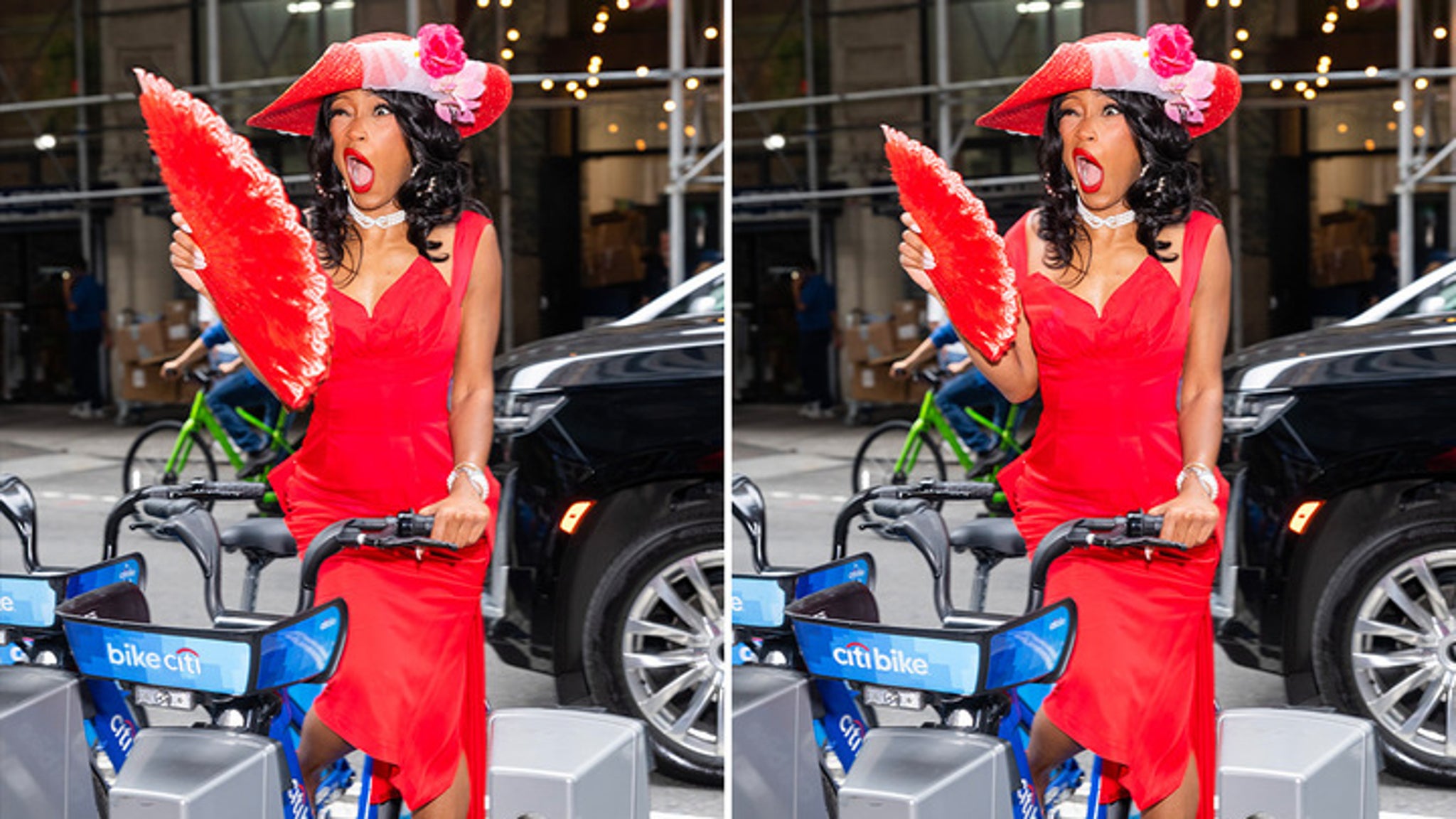 Keke Palmer Struts The City Streets In Red-Hot Dress